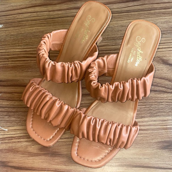 Wms Sz 8 SEYCHELLES LEEWARD HEELS IN COGNAC - Picture 5 of 5